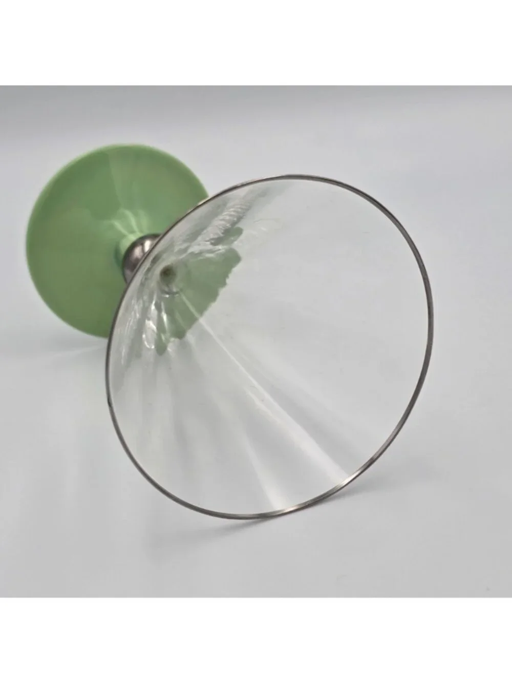 1930's Vintage Art Deco Cocktail Glass Pastel Green Drink Bar Shot Small Wine 6